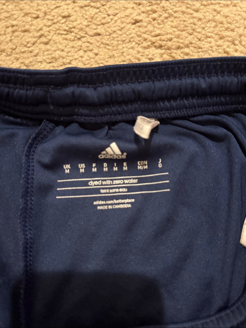 adidas Navy Blue Athletic Shorts with White Trim - Picture 2 of 3